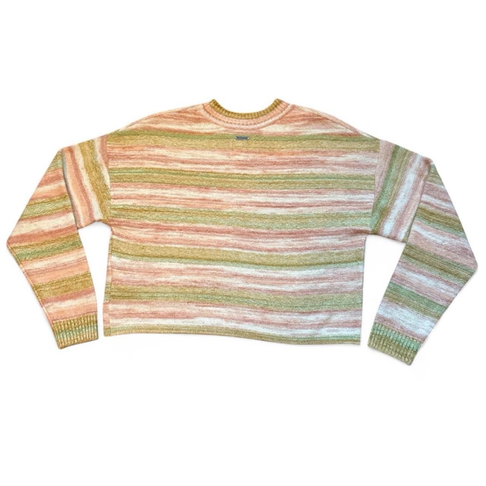 NEW Billabong Retro 70s Pink Sunset Stripped Crop Knit Jumper Sweater — MEDIUM - Picture 6 of 7